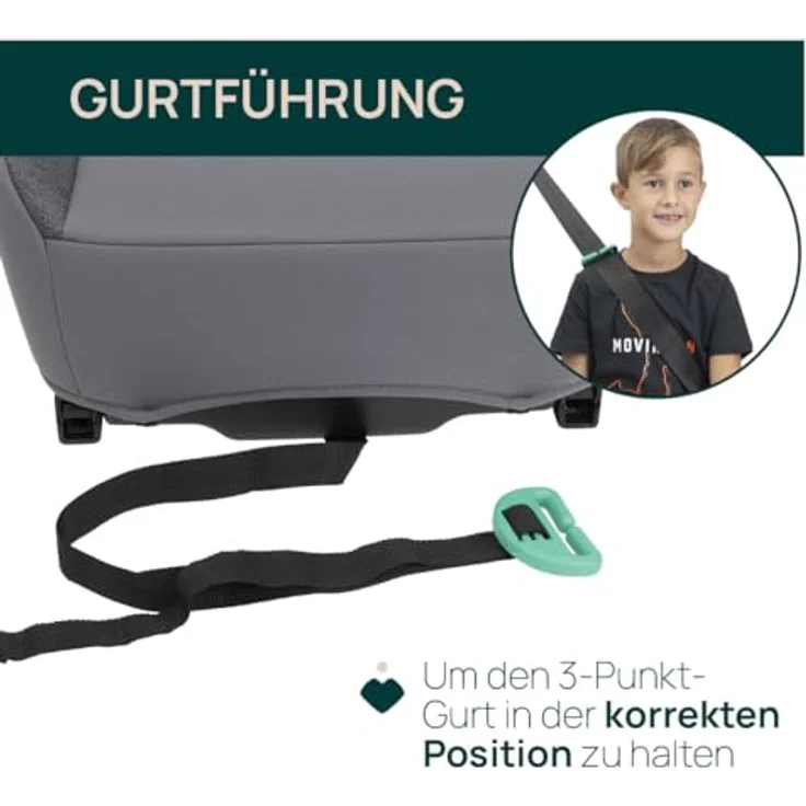 Chicco Quasar Fix I-Size, Kindersitzerhöhung für Kinder von 125 bis 150 cm, mit Isofix-Konnektoren und Gurtführung – Bild 4