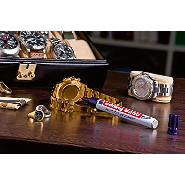 edding 8280 Securitas UV Marker, unsichtbarer Faserstift farblos, 1,5–3 mm, Schwarzlicht – Bild 7