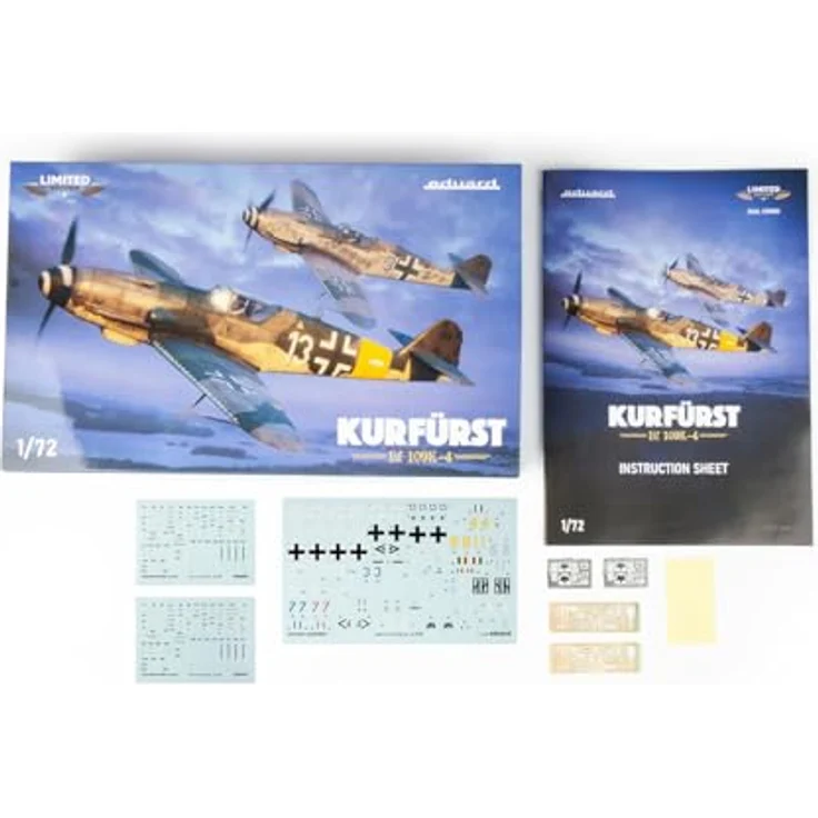 Eduard Edualdo 1/72 Dual Combo Limited Edition Coahurst Bf109K Modellbausatz, Kunststoff mit 9 Markierungen (8x Deutschland, 1x Italien) und Ätzteilen – Bild 3