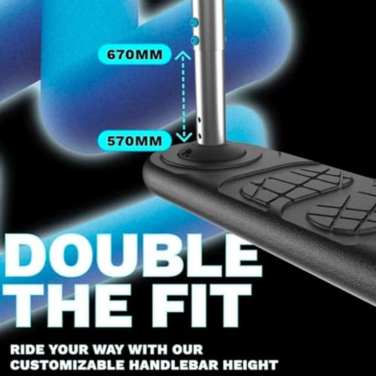 Indo Kickstarter Trampolin Stunt-Scooter Trick Trainer 570-670 H=62-72cm Neon, verstellbarer Lenker, High-Rebound-Schaumstoff-Deck, weiche TPU-Griffe – Bild 8