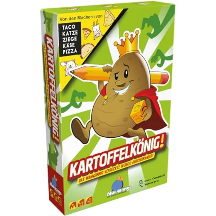 Blue Orange | Kartoffelkönig! | Partyspiel | Würfelspiel | 3-8 Spieler | Ab 8+ Jahren | 10 Minuten | Deutsch