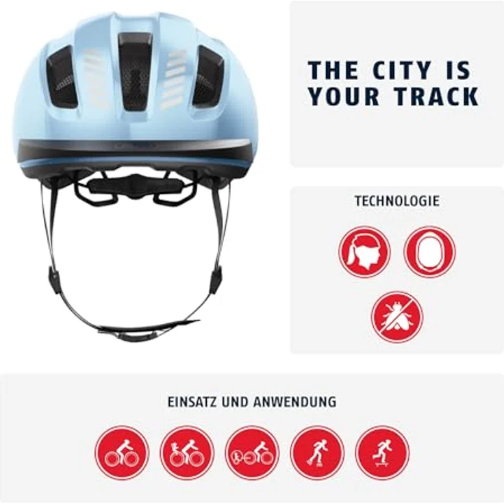 ABUS Fahrradhelm PURL-Y – E-Bike und S-Pedelec NTA-Schutzhelm, Hellblau, Größe S – Bild 2