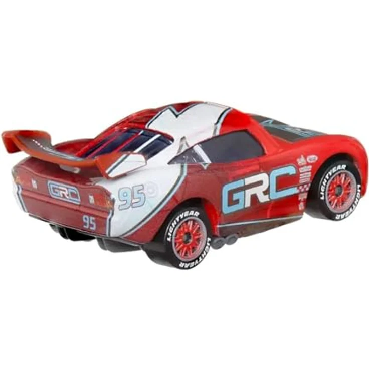 Disney Cars Lightning McQueen HTY00, Die-Cast 1:55 Spielzeug-Rennwagen im Global Racers Cup Design – Bild 3