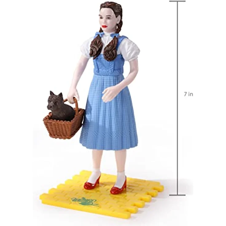 The Noble Collection BendyFigs Oz - Dorothy, Biegefigur mit Toto, 19 cm, PVC und ABS – Bild 3