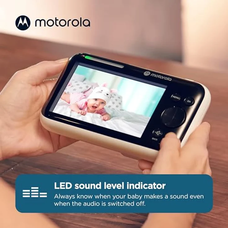 Motorola Nursery PIP1500 - Babyphone mit Kamera - 5" Elterneinheit - 2 Wege Kommunikation - Zimmertemperatur - Infrarot Nachtsicht - 300 m Reichweite, Weiß/Schwarz – Bild 4