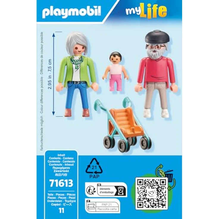 PLAYMOBIL® 71613 - Großeltern mit Baby - Spielset aus der My Life Themenwelt mit Kinderwagen – Bild 3