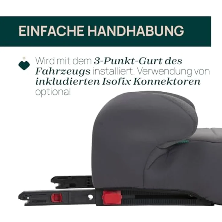 Chicco Kindersitzerhöhung QUASAR FIX I-SIZE, Autositz für Kinder 7-12 Jahre, 126-150 cm, mit Isofix - Schwarz – Bild 4