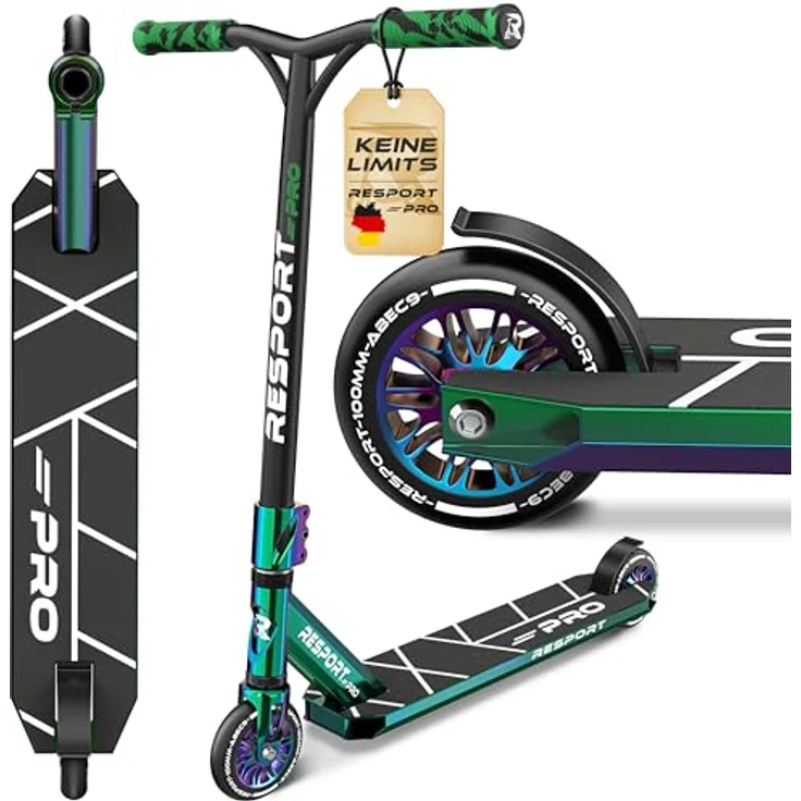 RE:SPORT REVO PRO Stunt Scooter für Kinder & Erwachsene, inkl. Ständer, 110mm PU Räder, ABEC 9 Kugellager, Y-Bar, rutschfestes Deck, leichtgewicht 3,6 kg – Bild 1