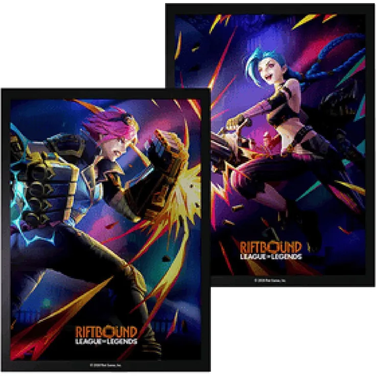 uvs games Riftbound League of Legends TCG Vendetta Art Hüllen, 100 Stück, hochwertiger Schutz für Sammelkarten, 2 Designs