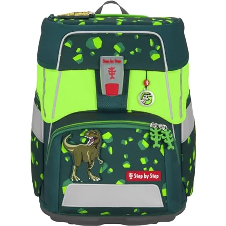 Step by Step Neon Pull-Over Schulranzenüberzug, grün mit Reflektoren, passend für Space, Cloud, Giant & Basis, aus recyceltem Polyester für mehr Sichtbarkeit im Straßenverkehr