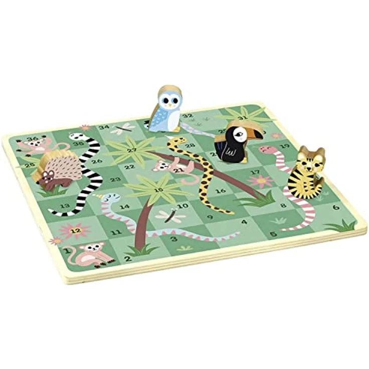 Vilac Multi Spielschachtel Iceland, Brettspielesammlung mit 12 magnetischen Holztiere, inkl. Lottospiel und Tastspiel – Bild 3