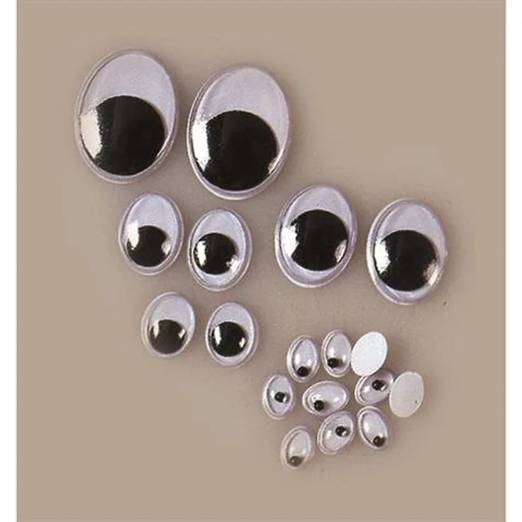Wackelaugen oval 7 mm , Packungsinhalt 10 stk.