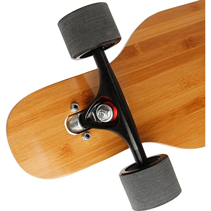 FunTomia Longboard Drop Through Cruiser Flex3 3 Stufen Komplettboard Mach1 Speed Kugellager T-Tool, Bambus-Ahornholz, 106cm - schwarz – Bild 5