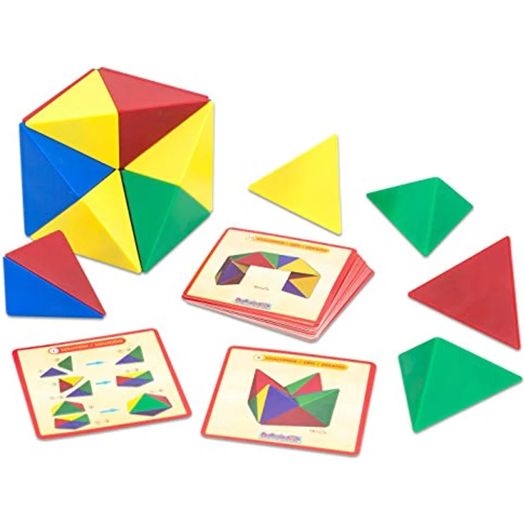 Betzold - Magnetwürfel aus 24 farbigen Tetraedern - Geometrie-Bausatz Mathematik – Bild 3