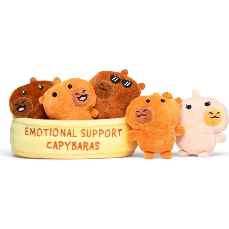 Just Play Capybaras Emotional Support Teddybär, Plüsch-Kuscheltiertier mit niedlichem Ausdruck, One Size