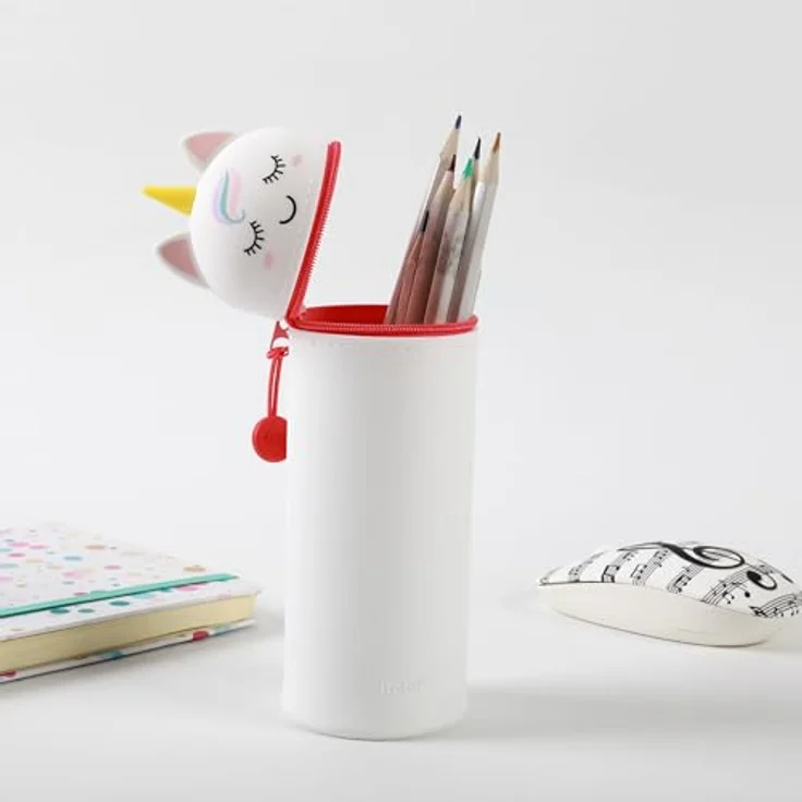 I-TOTAL® I-TOTAL® Federmäppchen aus weichem Silikon, ausziehbar mit konturierter Form (Unicorn), erweiterbare Kapazität, Reißverschluss, innen mit Fächern, leicht und kompakt – Bild 2