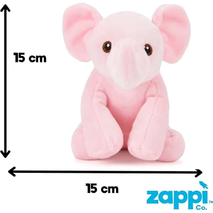 Zappi Co Rosi der rosa Elefant Plüschtier, 15 cm, weich und kuschelig, 100% recycelte Materialien, maschinenwaschbar – Bild 3