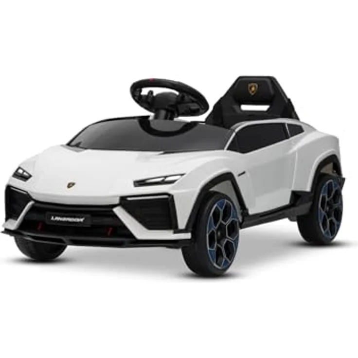 Beneo Elektrisches Ride-on-Auto Lamborghini Lanzador 12V, lizenziert, Hinterradantrieb, weiß, mit Lithiumbatterie, LED-Beleuchtung, breitem Sitz, 2,4-GHz-Fernbedienung, MP3-Player mit USB/AUX/Bluetooth – Bild 1