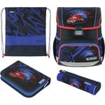 Herlitz Schulranzen Loop Plus High Speed, Komplettset mit ergonomischem Design und 17 Liter Fassungsvermögen, grau