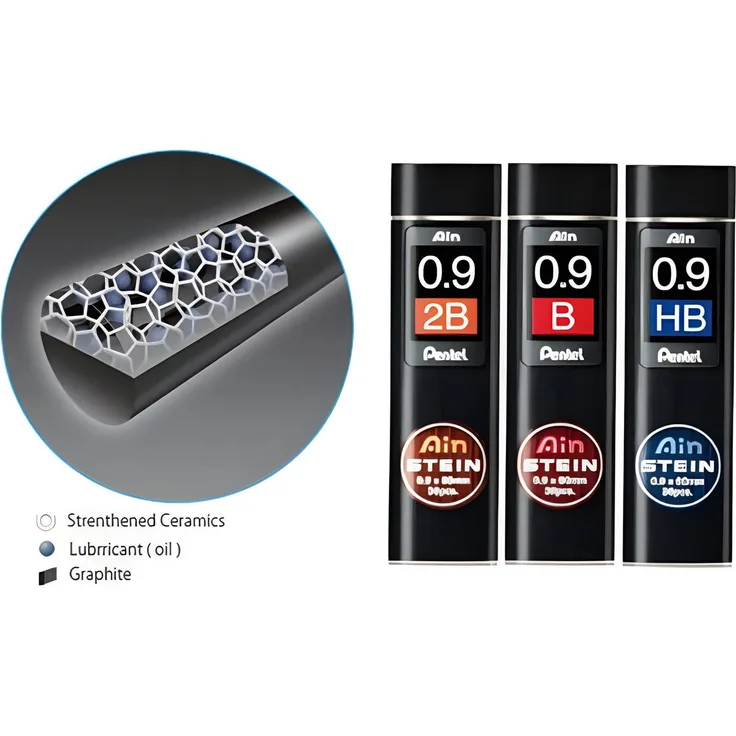 PENTEL Druckbleistift AIN STEIN 0,9mm/2B, Feinmine im 36er Pack
