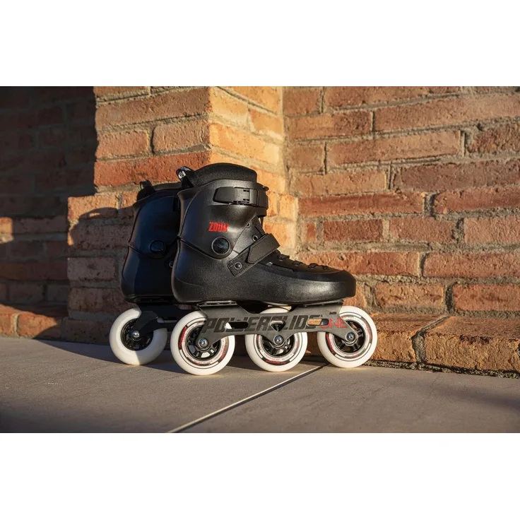 Powerslide Inlineskates Zoom Black 100, Freeskates mit 3-Rollen-Schiene