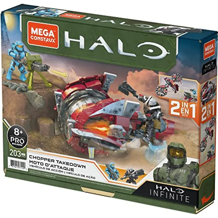 Mega Construx GYG58 - Halo Chopper Takedown 2in1 Set, 203 Klemmbausteine
