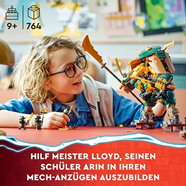 LEGO 71794 NINJAGO Lloyds und Arins Ninja Training-Mechs Set mit 2 kombinierbaren Action-Figuren und 5 Minifiguren, Ninja-Kampfspielset, Geschenk für Kinder – Bild 2