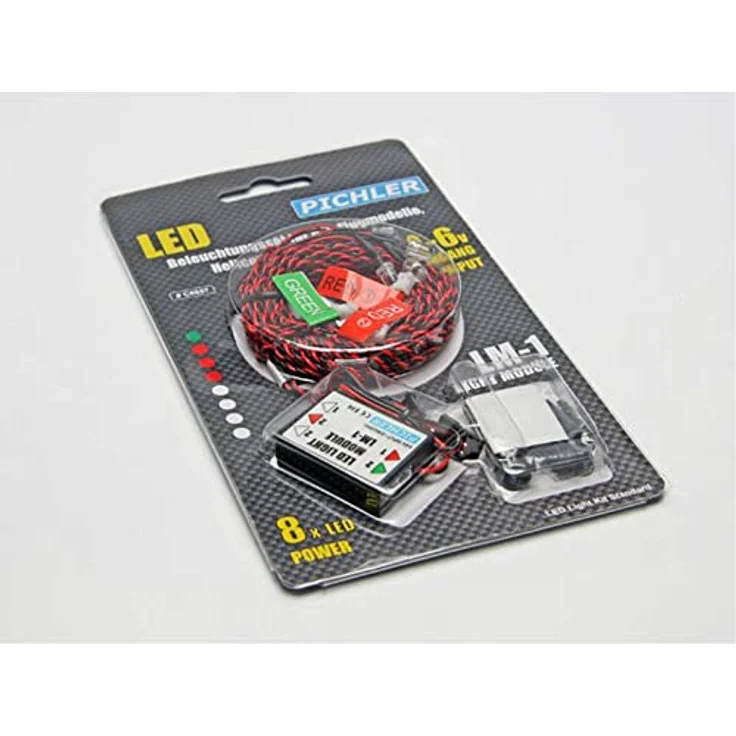 Pichler C6857 Standard Beleuchtungssystem (L x B x H) 34 x 26 x 12 mm 1 Set, 7 leistungsstarke LEDs, für Flugmodelle, Helicopter und Multicopter, ideal für 4-6 Volt (z.B an einem freien Empfängersteckplatz einstecken), von Pichler – Bild 2