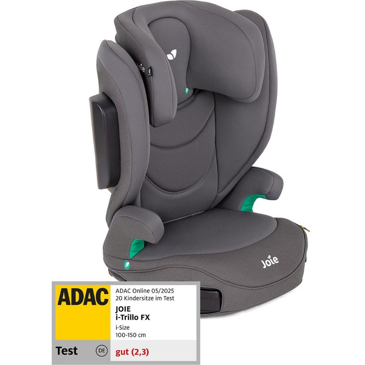 joie i-Trillo FX i-Size, Kindersitz für 3,5 bis 12 Jahre (100-150 cm) mit ISOFIX und Getränkehalter, Thunder