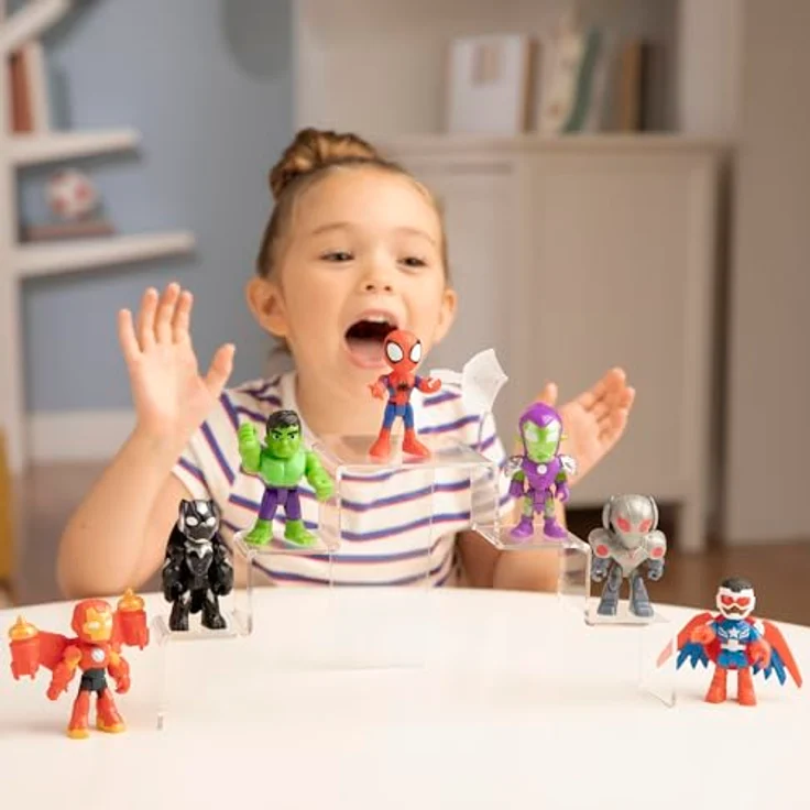 Spidey and his Amazing Friends Marvel Spidey und Iron Man: Avengers Team-Up Kollektion mit 7,6 cm großen beweglichen Action-Figuren und 4 abnehmbaren Accessoires – Bild 4