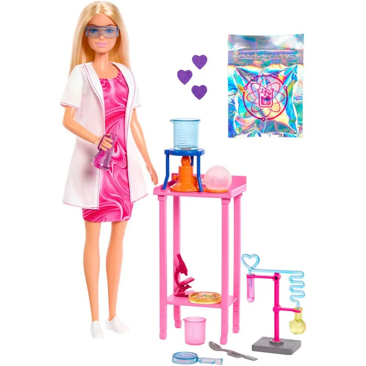 Barbie Anziehpuppe Barbie Deluxe Career: Wissenschaftlerin, mit Batik-Kleid und Laborkittel – Bild 1