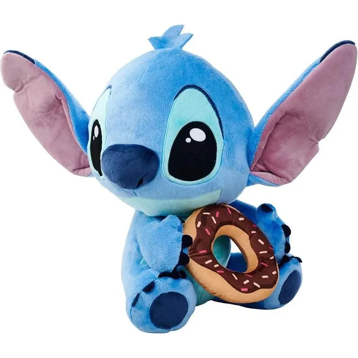 Disney Stitch mit Donut-Teddy, 25 cm Kuscheltier in Blau, geeignet ab 0 Monaten