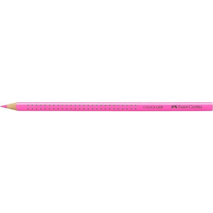 Faber-Castell Colour Grip Buntstift, Neon Pink, ergonomische Dreikantform, wasservermalbar, höchste Bruchsicherheit, für Rechts- und Linkshänder geeignet – Bild 1