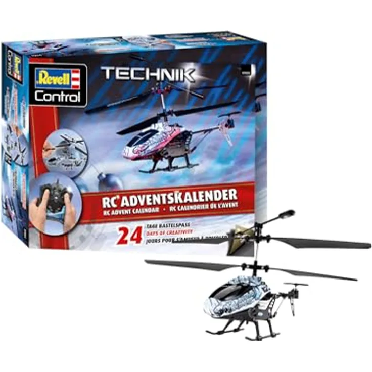 Revell Control Advent Calendar RC Helicopter, Bauspaß für die ganze Familie, speziell für Anfänger, mit leistungsstarkem LiPo-Akku