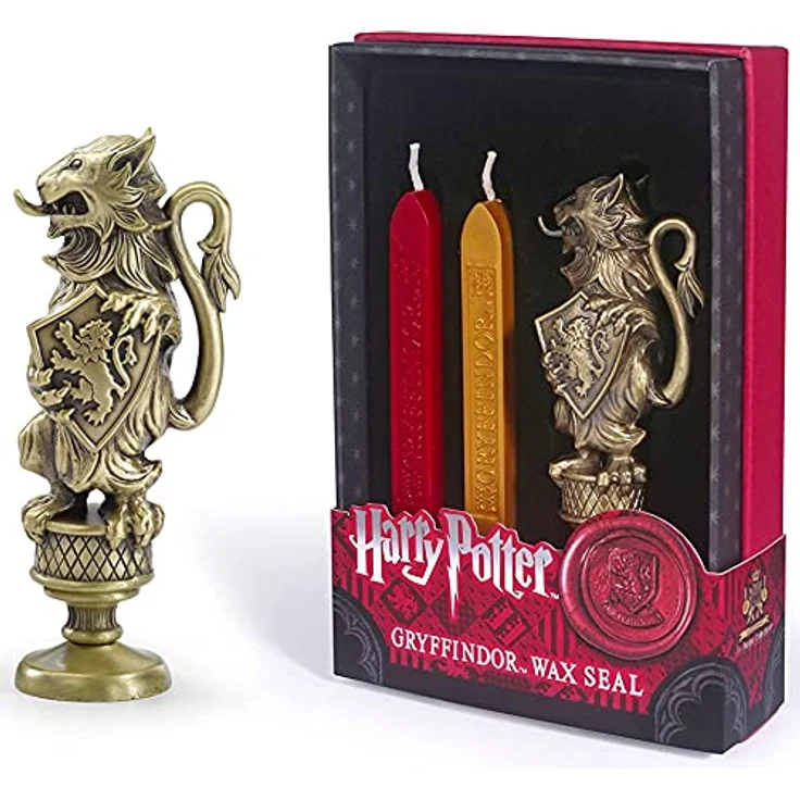 The Noble Collection Stempel Siegel Stempel Gryffindor, Metall, 10,6 cm, inkl. zwei Wachsstifte – Bild 1