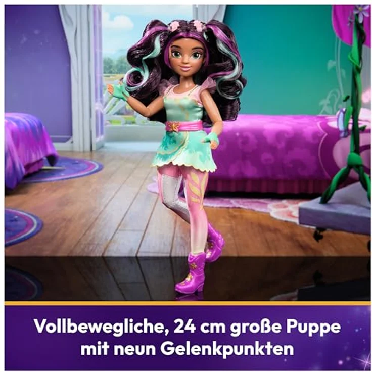 Spin Master Anziehpuppe Unicorn Academy - Fashion Doll - Ava, vollbeweglich mit magischem Einhorn Leaf, rosa-lindgrünfarbenes Kleidchen – Bild 3