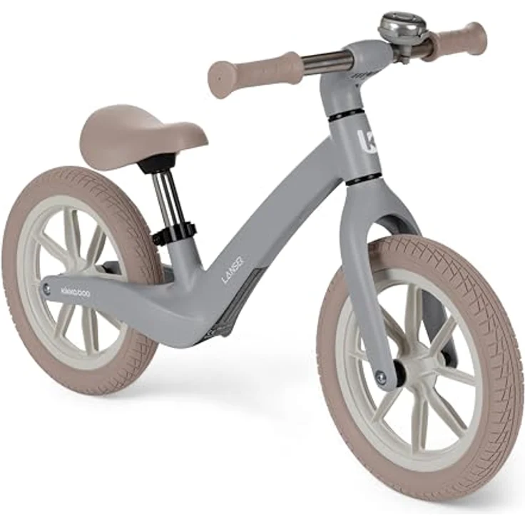KikkaBoo LANSER Laufrad ab 3 Jahre, Ultraleichtes Balance Bike mit verstellbarem Sitz, 12 Zoll, grau – Bild 1