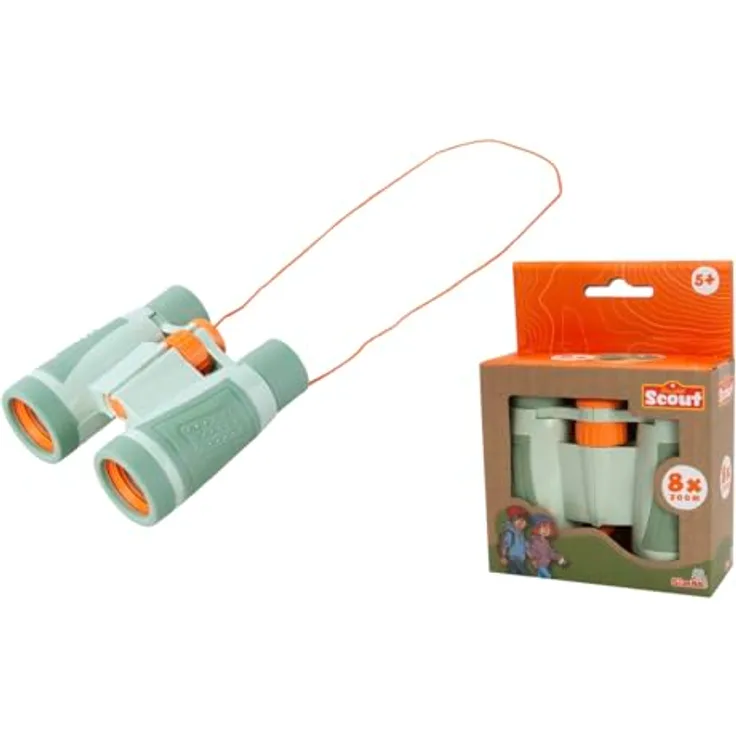 Simba Scout Kinder-Fernglas 11 cm, gummiertes Fernglas mit 8-facher Vergrößerung und 200m Sichtweite, inkl. Umhänge-Kordel, für Kinder ab 5 Jahren