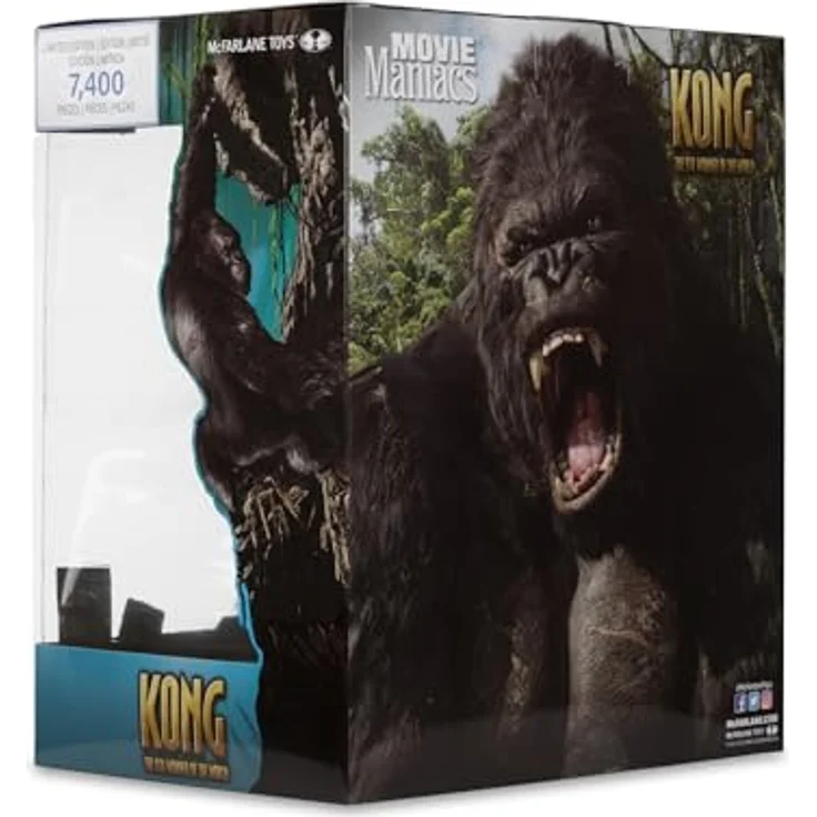 Mcfarlane Toys King Kong 2005 Movie Maniacs, detailreiche PVC-Statue, 17 cm mit Base und Backdrop – Bild 12