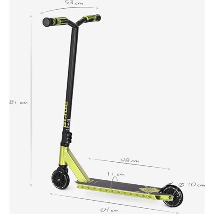 Movino Glide Stunt-Scooter (ZITRONE), leichter Aluminium-Scooter mit Stahl-Lenker und ABEC-9 Kugellagern für sichere Tricks und Stunts – Bild 7
