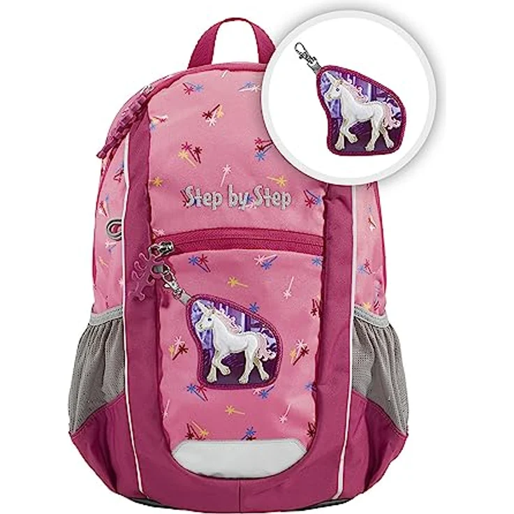 Step by Step Rucksack-Set KIGA Maxi „Little Unicorn Nuala“, Ergonomischer Kinder-Rucksack für Kita & Kindergarten, 10 l, rosa – Bild 1