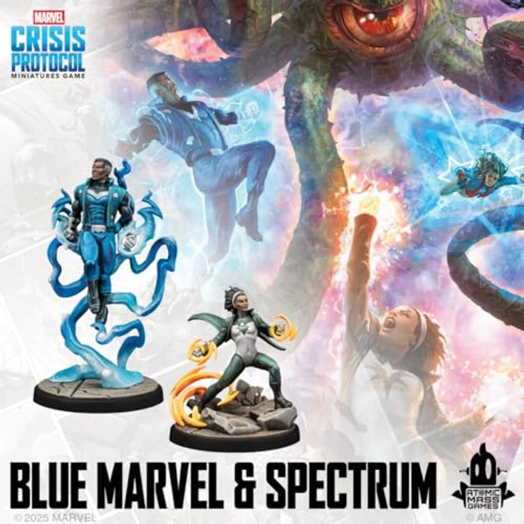 Asmodee Marvel: Crisis Protocol – Blue Marvel & Spectrum, Character Pack mit 2 Miniaturen, Multilingual, für 2 Spieler ab 14 Jahren, Spieldauer 90-120 Minuten – Bild 4