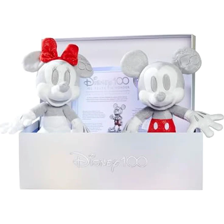 Simba Disney Mickey & Minnie Mouse 100 Jahre Collector-Set Future, limitierte Sammler-Edition, 33cm Plüschfiguren in Geschenk-Box, Amazon exklusiv mit Zertifikat & Seriennummer, für Erwachsene & Kinder – Bild 4
