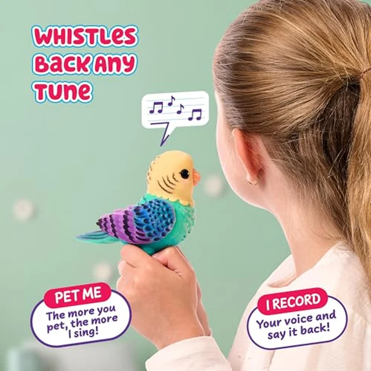 Little Live Pets My Really Real Bird Indie, Interaktives Vögelchen mit über 20 Geräuschen, Aufnahmefunktion und Käfig (25 cm) in Blau – Bild 4
