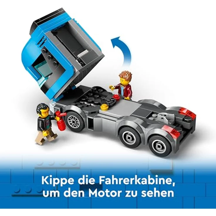 LEGO City Autotransporter mit Sportwagen, Set mit 4 Spielzeugautos für Jungen und Mädchen ab 7 Jahren, Weihnachts- oder Geburtstagsgeschenk, 4 Minifiguren für Rollenspiele 60408 – Bild 5