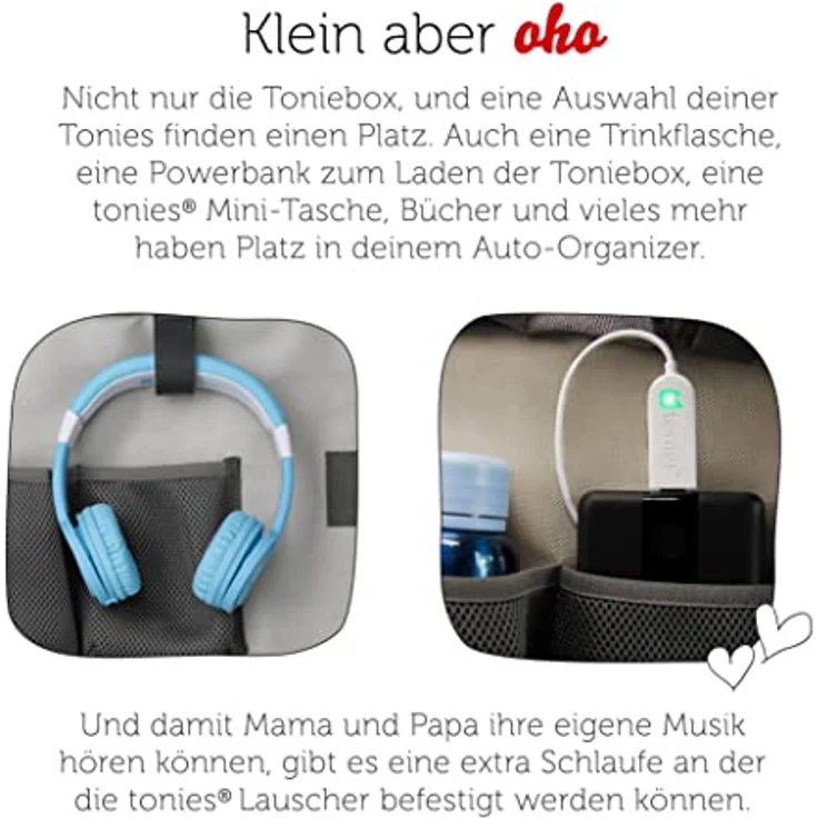 Tonies Auto Organizer - hellblau mit Mini Tasche Pirat, für 8 Tonies, Maße 40,2 x 50,1 cm ausgeklappt – Bild 5