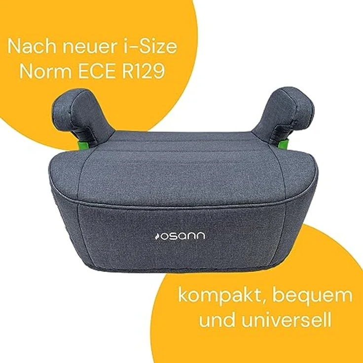 Osann Kindersitzerhöhung Junior Isofix i-Size, Sitzerhöhung Auto Kinder mit Isofix ab 126cm, Booster, schwarz – Bild 4