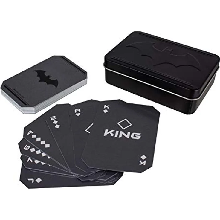 Paladone Batman Spielkarten | Set mit 52 Stück | Ideal für Spiele, Poker & Blackjack | Inklusive geprägter Aufbewahrungsdose für Sammler – Bild 1