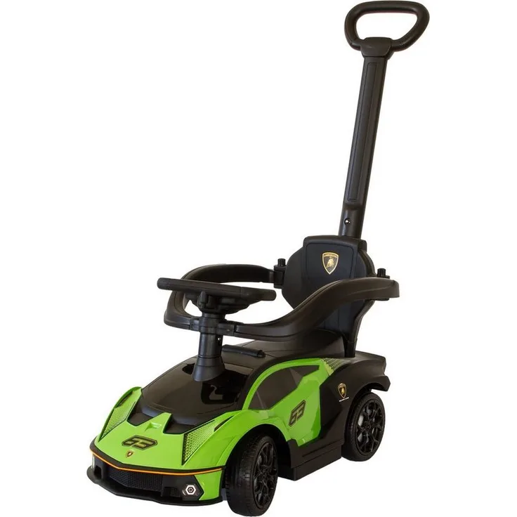 Lemodo Rutscherauto Lamborghini Essenza, mit Schiebestange und Sicherheitsbügel, für Kinder von 12-36 Monaten, weiß/grün