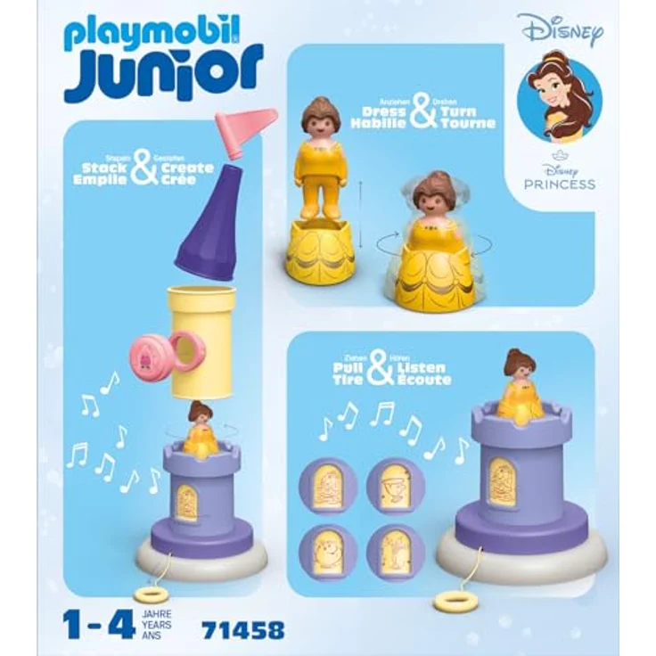Playmobil® Konstruktions-Spielset Belles Spielturm mit Melodie (71458), JUNIOR & Disney, (7 St), Made in Europe – Bild 7